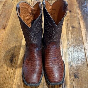 Men's Authentic Brown Leather Cowboy Boots